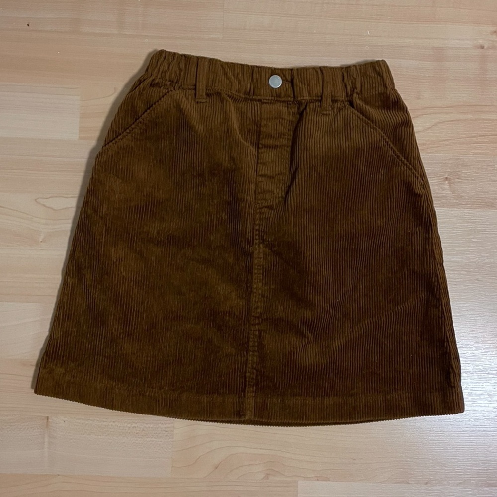 Uniqlo Girls Corduroy Skirt Brown 9-10Y